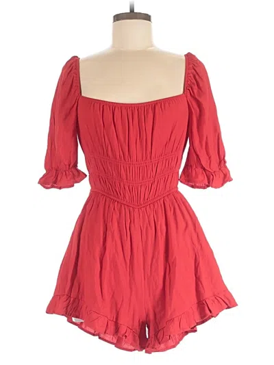 Pre-owned Blue Rain Romper In Red