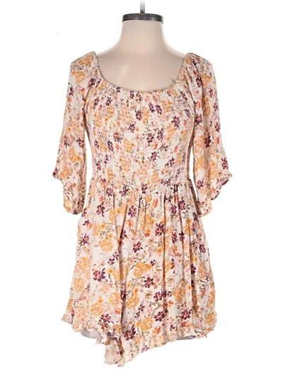 Pre-owned Blue Rain Romper In White