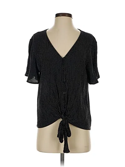 Pre-owned Blue Rain Short Sleeve Blouse In Black
