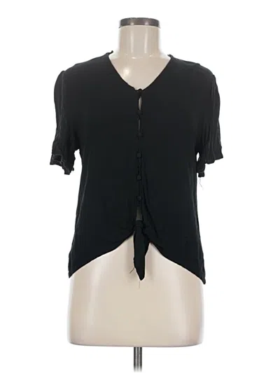 Pre-owned Blue Rain Short Sleeve Blouse In Black