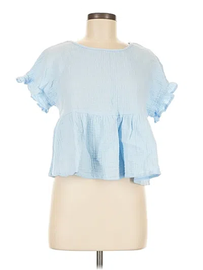 Pre-owned Blue Rain Short Sleeve Blouse In Blue