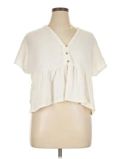 Pre-owned Blue Rain Short Sleeve Blouse In Ivory