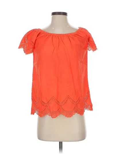 Pre-owned Blue Rain Short Sleeve Blouse In Orange