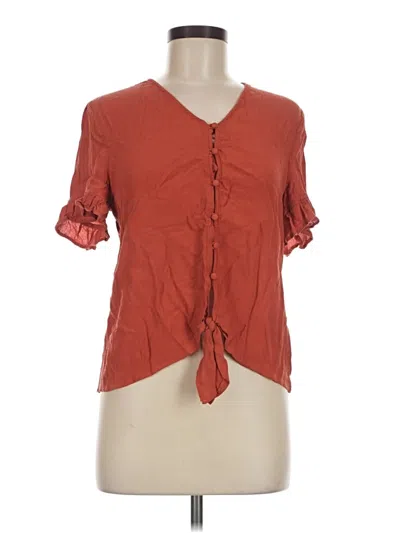 Pre-owned Blue Rain Short Sleeve Blouse In Orange
