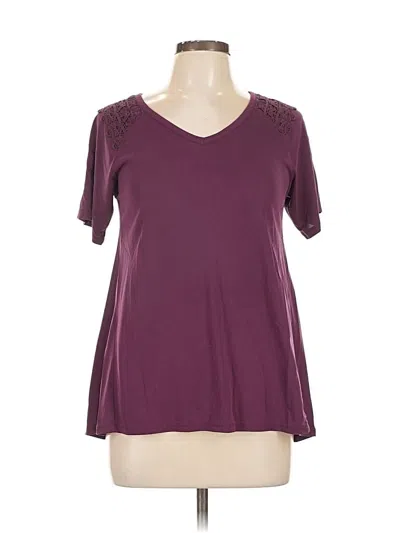 Pre-owned Blue Rain Short Sleeve Top Burgundy V Neck Tops