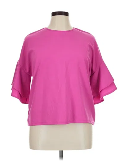 Pre-owned Blue Rain Short Sleeve Top Pink Boatneck Tops
