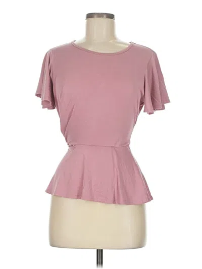 Pre-owned Blue Rain Short Sleeve Top Pink Sweetheart Neckline Tops