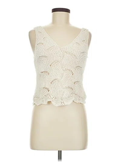 Pre-owned Blue Rain Sleeveless Blouse In Ivory