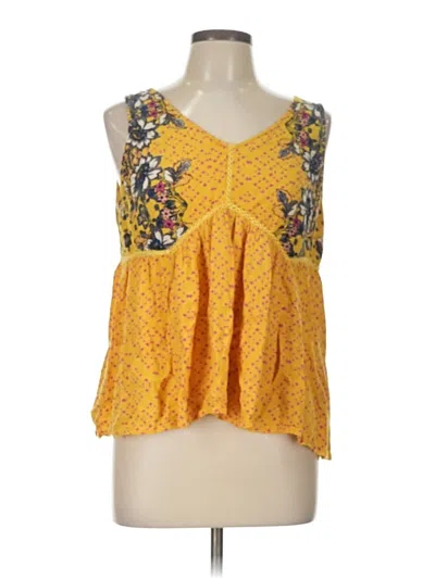 Pre-owned Blue Rain Sleeveless Blouse In Yellow