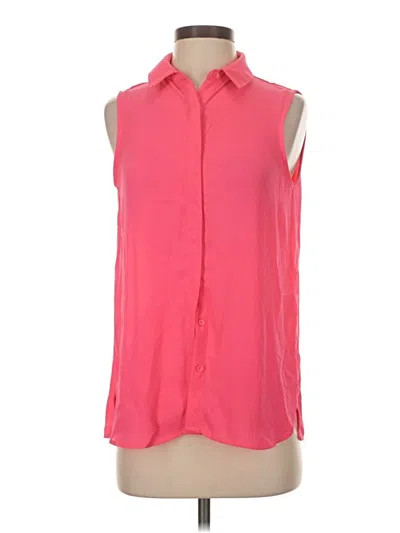 Pre-owned Blue Rain Sleeveless Button Down Shirt In Pink