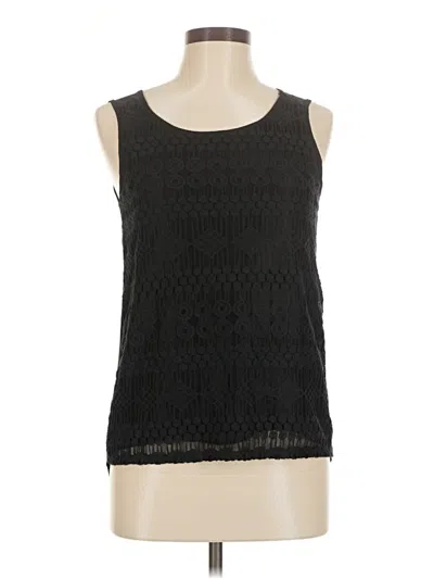 Pre-owned Blue Rain Sleeveless Top Black Scoop Neck Tops