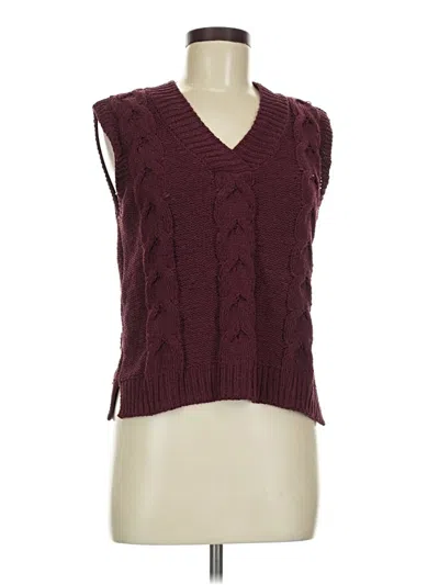 Pre-owned Blue Rain Sweater Vest In Burgundy