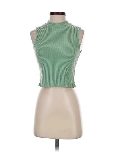 Pre-owned Blue Rain Tank Top Green Halter Neckline Tops