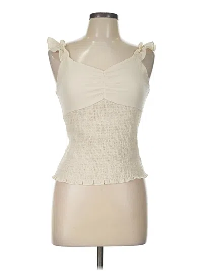 Pre-owned Blue Rain Tank Top Ivory Strapless Neckline Tops