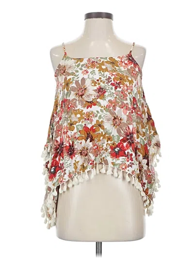 Pre-owned Blue Rain Tank Top Ivory Strapless Neckline Tops In White