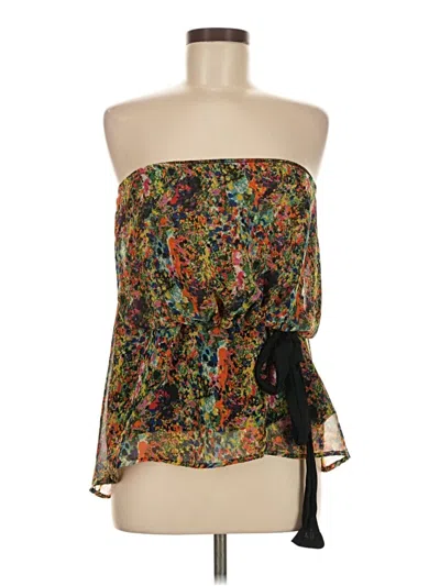 Pre-owned Blue Rain Tube Top Black Strapless Neckline Tops