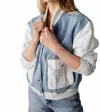 Blue Revival Admiral Mixed Media Bomber In Beige