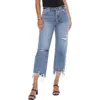 Blue Revival All Chained Up High Rise Cropped Straight Leg Jeans In Angel Falls In Angel Falls