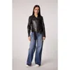 Blue Revival Classic Moto Unreal Leather Jacket In Black