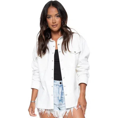 Blue Revival Denim Mix Unreal Leather Shacket