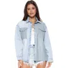 Blue Revival Denim Mix Unreal Leather Shacket