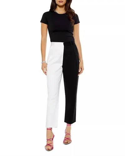 Blue Revival Happy Hour Color Blocked Pants In Black/white In Multi