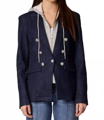 Blue Revival Helen Blazer With Hood In Denim & Gray In Blue