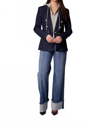 Blue Revival Helen Blazer With Hoodie In Rinse In Blue