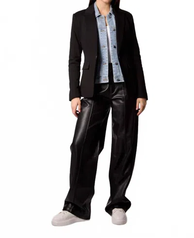 Blue Revival Helen Classic Blazer In Black/ Denim Medium Wash In Multi