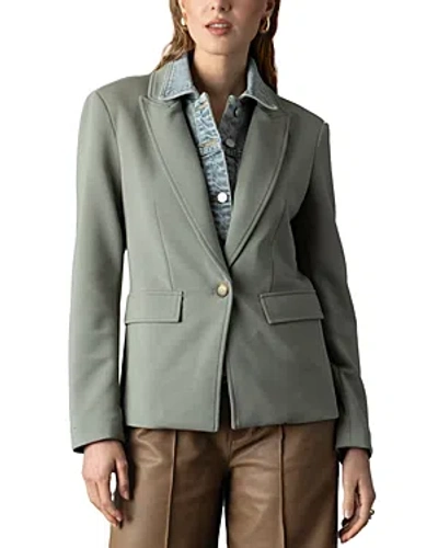 Blue Revival Helen Denim Layer Blazer In Light Olive/light Blue