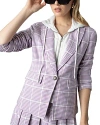 BLUE REVIVAL HELEN WINDOWPANE PRINT HOODIE INSET BLAZER