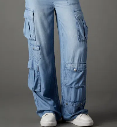 Blue Revival In Combat Tencel Wide Leg Pants In Light Tel Aviv