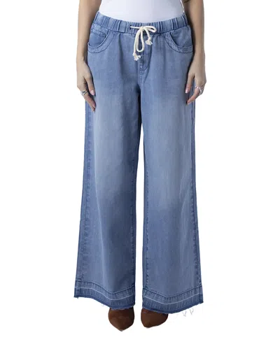 Blue Revival Liv Drawstring Wide Leg Jeans In San Marino In Blue