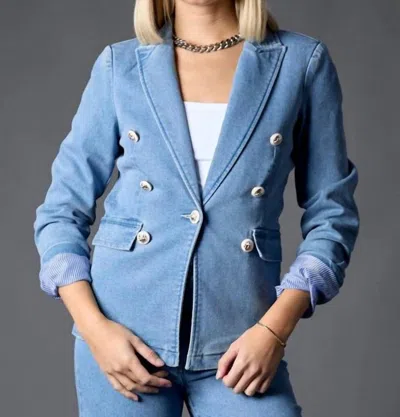 BLUE REVIVAL MILEY RECYCLED BLAZER IN LIGHT STONE