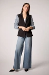 Blue Revival Mixed Media Blazer In Black