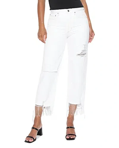 Blue Revival Nash Vegas 90 High Rise Cropped Wide Leg Jeans In Maui In White