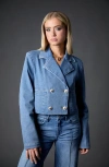 Blue Revival Olivia Cropped Recycled Blazer In Medium Tel Aviv