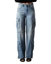BLUE REVIVAL ON DUTY HIGH RISE WIDE LEG CARGO JEANS IN ATHENS