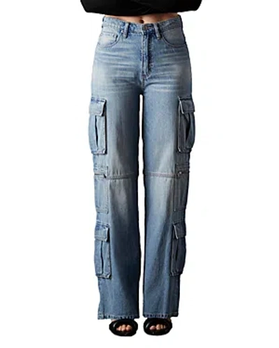 BLUE REVIVAL ON DUTY HIGH RISE WIDE LEG CARGO JEANS IN ATHENS