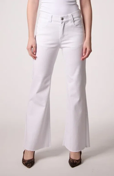 Blue Revival Palazzo Pant In White