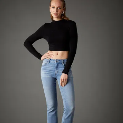 Blue Revival Recycled Ava Mid Rise Crop Boot Jeans In Black