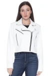 Blue Revival Ride Or Die Faux Leather Jacket In White