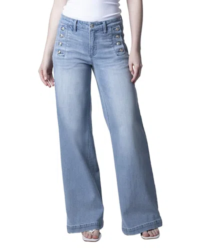 Blue Revival Sailor Mid Rise Wide Leg In Miami In Blue