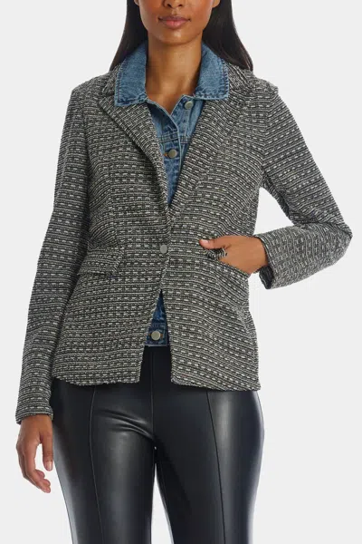 Blue Revival Stretch Knit Denim Blazer In Tweed