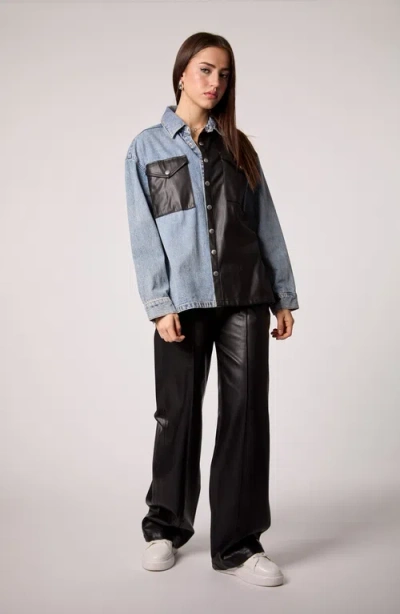 Blue Revival Unreal Leather & Denim Shacket