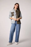 Blue Revival Vegan Leather & Denim Boyfriend Shacket In Multi