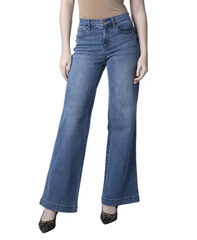 Blue Revival Waverly Mid Rise Wide Leg In Madrid In Blue
