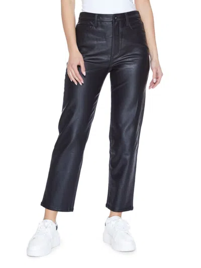 Blue Revival Babies' Women's Leather Or Not Straight Pants In Black