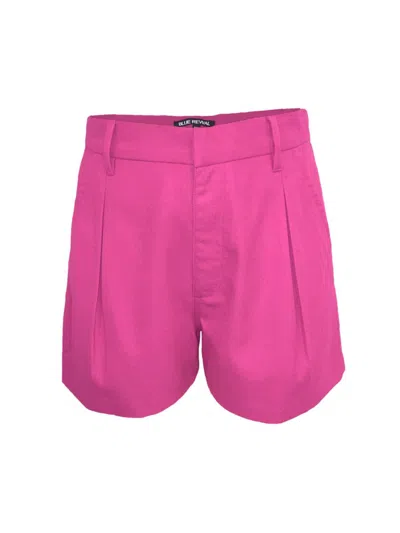 Blue Revival Women's Pleated Front Trouser Shorts In Fuchsia
