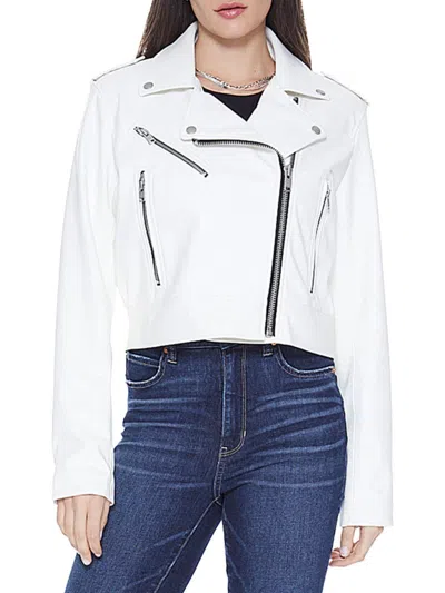 Blue Revival Ride Or Die Unreal Leather Jacket In White